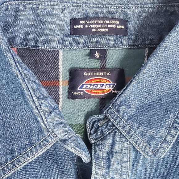 *SOLD* Vintage Dickies Flannel Lined Denim Shirt - Picture 7 of 8